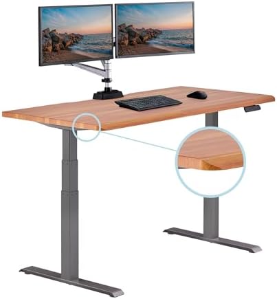 Vari ComfortEdge Electric Standing Desk – 60x30 – Butcher Block/Slate by Unknown