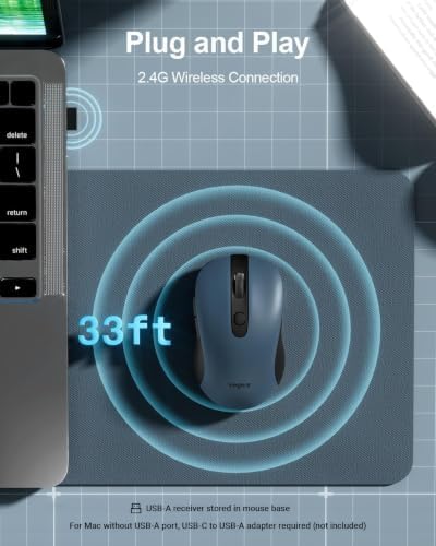 wegear USB Wireless Mouse for Laptop PC Mac, 2.4GHz Cordless Mouse-Blue - Image 2