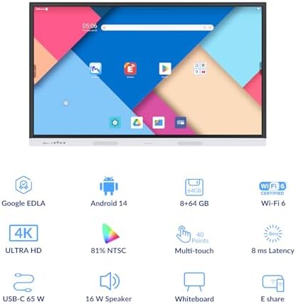 55 Inch 4K Smart Board, Google EDLA-Certified Interactive Whiteboard - Image 3