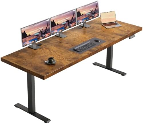 OffiGo 71" Executive Electric Standing Desk Height Adjustable, Rustic Brown by OfficeGo-ForHomeOfficeWork