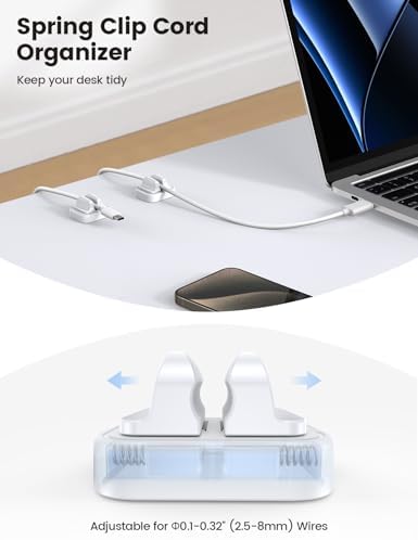 Lamicall 5 Pack Spring Fixed Cord Holder Clips, Desk Cable Organizer - Image 2