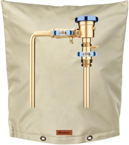 Backflow Preventer Cover Insulated Pouch,Outdoor Pipe Insulation Cover,Winter Freeze Protection Water Well Pump Covers Sprinkler Valve Cover Insulated (Khaki, 24''W x 30''H) by Wsobue