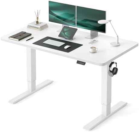 CubiCubi 48 x 24 Electric Standing Desk, Height Adjustable, White by CubiCubi