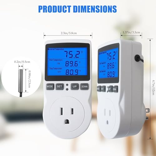 Heating & Cooling Control Outlet with Timer - Smart Plug-in Thermostat for Indoor Climate Devices, 1800W 110V, Dual-Mode Work - Image 7