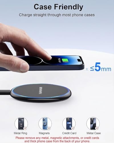 NANAMI 10W Max Wireless Charger Pad for iPhone, Samsung Galaxy and AirPods - Image 5