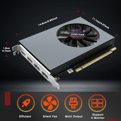 GT 730 4GB GDDR3 GPU 4X HDMI Graphics Card, 4 Independent Display Multi-Monitor Setup, 64-bit DDR3 Video Card for Computer PC ITX Single Slot PCI Express - Image 4