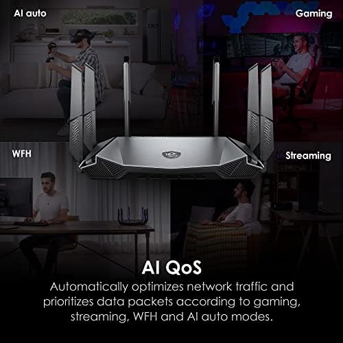 MSI Radix AXE6600 WiFi 6E Tri-Band Gaming Router, AI QoS, RGB, 1.8GHz Quad-Core Processor, MU-MIMO, Tri Band Gigabit Wireless, 8-Stream, High Speed Long Range Gaming Router - Image 3
