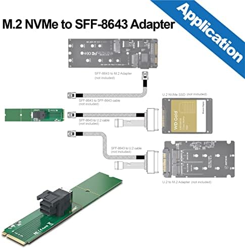 ipolex M.2 (M Key) to SFF-8643 Adapter, PCIe3.0 X4 - Image 3