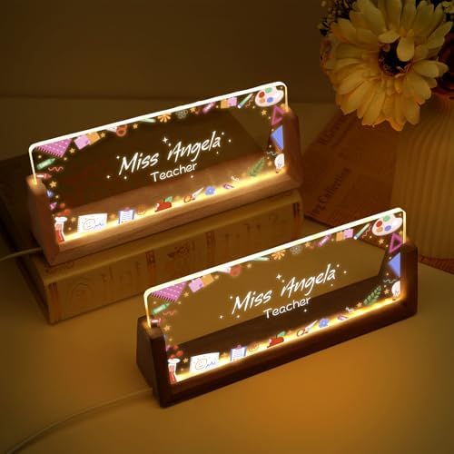 Custom Name Plate for Desk, Personalized Light Up Acrylic Desk Name Plate, Personalized Office Gifts for Boss Coworkers Teacher, Employee Appreciation GIfts, Office Decor for Women Men - Image 5