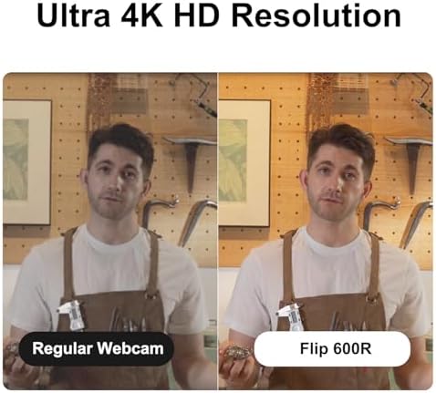 JOYUSING Flip600R 4K Webcam for PC - Ultra 4K HD Webcam with Tripod, PDAF Autofocus, Noise-Cancelling Mics, 79° FOV, Auto Light Correction, Privacy Cover, Streaming Camera for Gaming/Beauty - Image 4