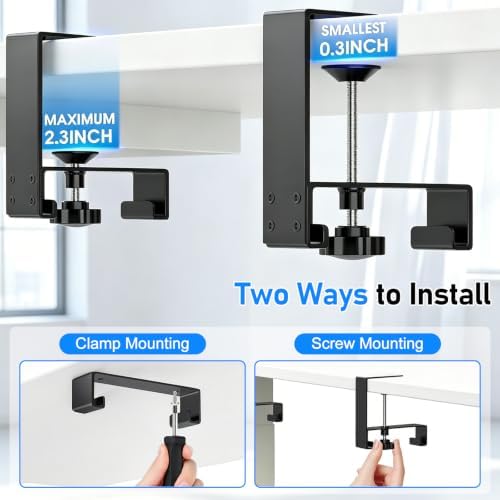 36" Under Desk Cable Management Tray, No-Drill Clamp-On Under Desk Cord Management for Desk, Anti-Sag Fabric Wire Management for Power Strips, Cable Raceways Tray Cord Hiders for Office/Home (Black) - Image 2