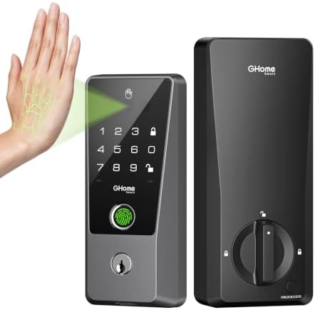GHome Smart Palm Vein Door Lock, Built-in WiFi Keyless Entry for Front Door by GhomeSmart