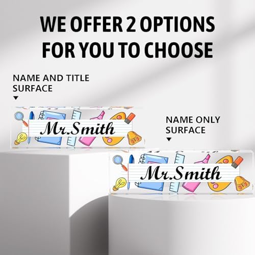 Acrylic Personalized Office Desk Name Plate, Teacher Appreciation Gifts - Image 4