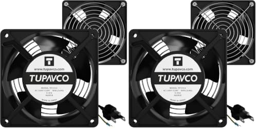 Network Cabinet Fan (2pc Kit) Pair of 120mm 4in Fans 110V AC -Tupavco TP1511 (Pack of 2) by TupavcoLLC