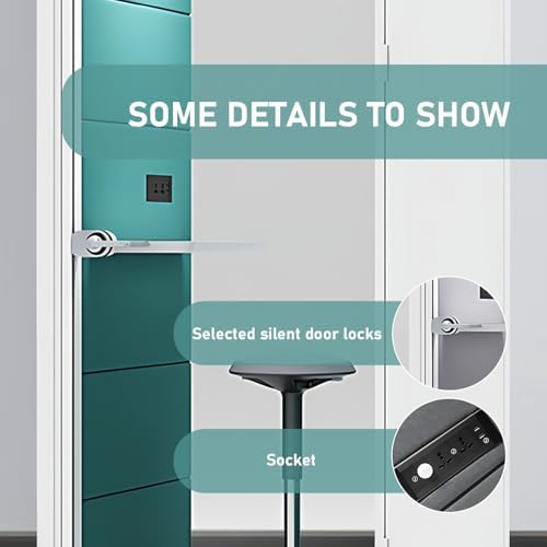 Office Sound Booth with Audio Privacy - Soundproof Proof Booth Includes Superimposed Interior Design,Sound Room Include Socket,Fans,Light&Small Table for Study (Blue, 42IN) - Image 6