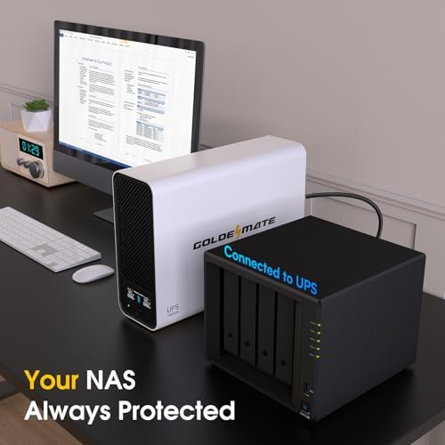 GOLDENMATE 1000VA/800W Lithium UPS Battery Backup & Surge Protector, White - Image 3