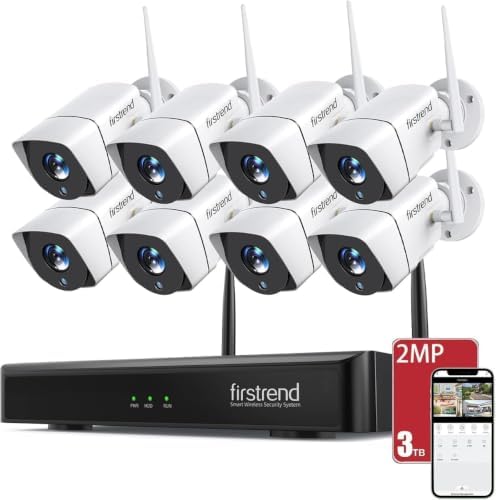 Wireless Security Camera System with 3TB HDD,8 CCTV Bullet Cameras by firstrend