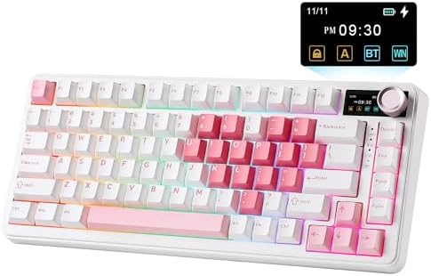 YUNZII B75 PRO MAX 75% Mechanical Keyboard (White Heart,Candy Switch) by YUNZIIMECHANICALKEYBOARD