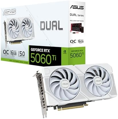 ASUS Dual GeForce RTX 5060 Ti 16GB GDDR7 White OC Edition Graphics Card by Unknown