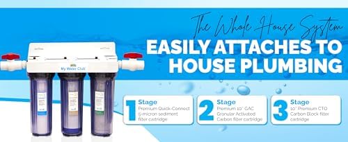 Whole House 3-Stage Water Filtration System, 3/4" port with 2 valves and extra 1 year filter supply (2 sets, 6 pcs) - Image 6