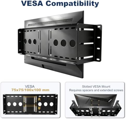 19In 4U Rack Mount VESA Monitor Bracket for Server Rack & Network Cabinet - Image 4