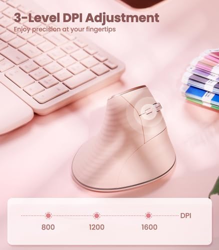 Nulea Ergonomic Vertical Wireless Mouse with 6 Buttons and 3 Adjustable DPI - Image 5