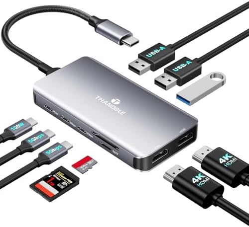 USB C Docking Station Dual Monitor for Laptop, 10-in-1 2 HDMI Dock by Unknown