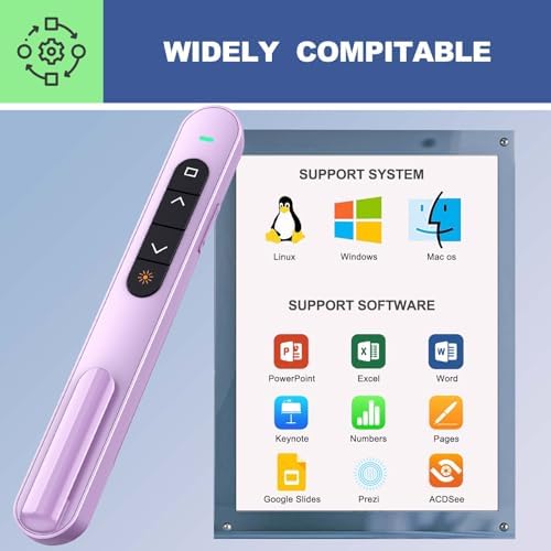QUI Presentation Clicker with Volume Control, Wireless Presenter Remote - Image 6