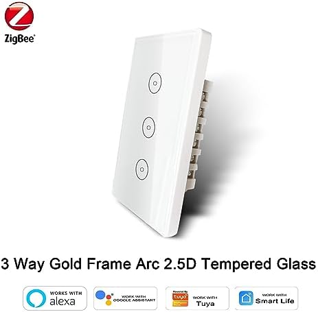 Zigbee Smart Touch Wall Light Switch, App/Voice Control, Night Vision, Tuya Gateway Required (White, 3 Gang（Neutral Wire Required）) - Image 2