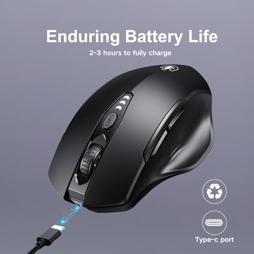 Uineer Bluetooth Mouse, Tri-Mode Wireless, Rechargeable, 3-Device Switch - Image 5