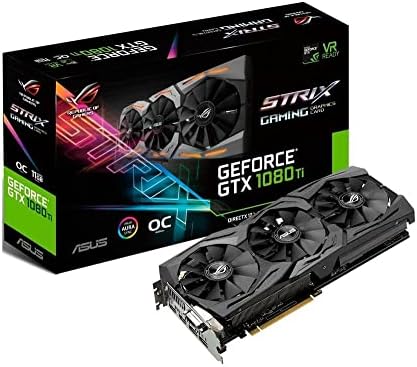 ASUS ROG-STRIX-GTX1080TI-O11G-GAMING GeForce 11GB OC Edition VR Ready 5K HD Gaming HDMI DisplayPort DVI Overclocked PC GDDR5X Graphics Card by Unknown
