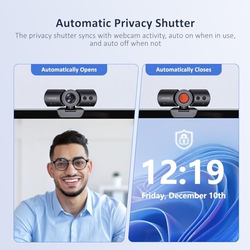 NexiGo HelloCam Pro, Webcam with Windows Hello, 1080P 60FPS Autofocus, True Privacy, Automatic Electronic Shutter, Computer Camera, Microphone, Facial Enhancement, HD USB Web Cam - Image 2