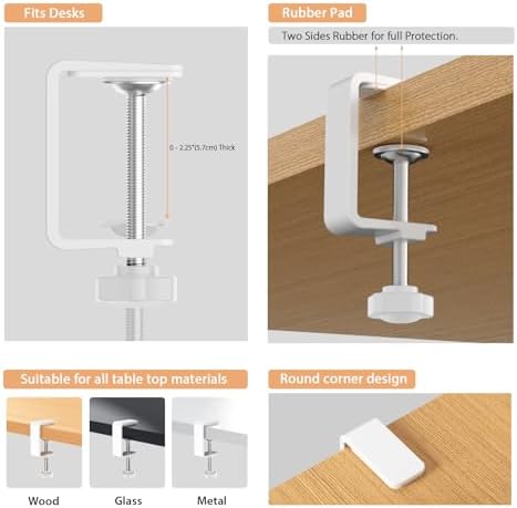 Syeeiex Under Desk Cable Management, Cord Organizer, White, 17inch, 2 Set - Image 6