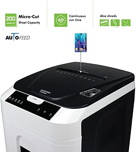 Aurora Commercial Grade 200-Sheet Auto Feed High Security Micro-Cut Paper Shredder/ 60 Minutes/Security Level P-5 - Image 2