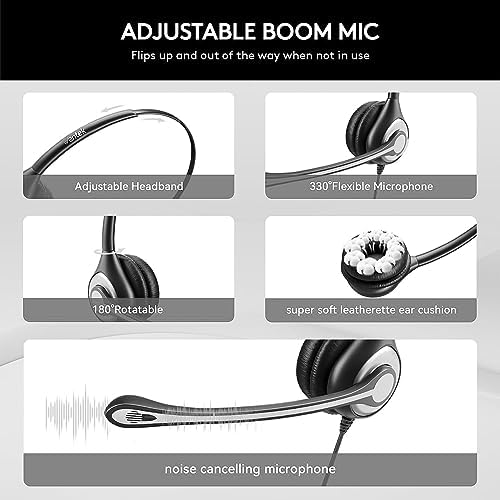 Wantek USB Computer Headset with Microphone for Laptop PC,3.5mm Wired Stereo Call Center Headset with Microphone Noise Cancelling, Corded Desktop Headphones with Mic & Mute - Image 6
