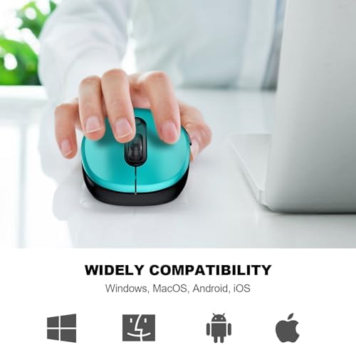 WisFox 2.4G Wireless Mouse for Laptop, Ergonomic Computer Mouse with USB Receiver and Type-C Adapter, 3 Adjustable Levels, 6 Button Cordless Wireless Mice for Windows Mac PC Notebook (Green) - Image 6
