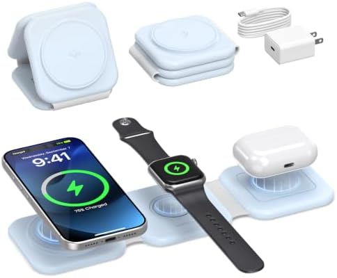 3 in 1 Foldable Travel Wireless Charger for Apple Multi Device by Unknown