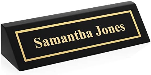 Providence Engraving Custom Wooden Desk Wedge Engraved Name Plate by ProvidenceEngraving