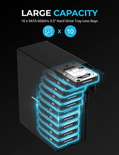 SABRENT 10-Bay USB-C 10Gbps 3.5in SATA Hard Drive Dock, 200TB (DS-UCTB) - Image 5
