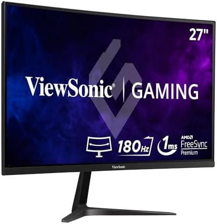 ViewSonic VX2718-2KPC-MHD 27 Inch 1440p Curved Gaming Monitor, 180Hz by ViewSonicCorporation
