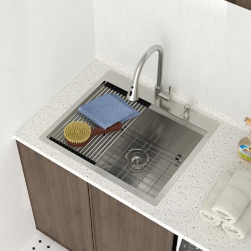 Lordear 25x22 Inch Drop In Laundry Sink with Faucet 12 Inch Deep - Image 2