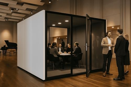 Soundproof Office Pod Booth – Private, Acoustic Vocal Booth Designed for Office Phone Calls, Remote Work, Video Conferences, and Focused Productivity (White, XXL) by KBHousing