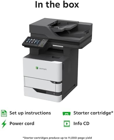 Lexmark MX721ade Monochrome Laser Printer, Integrated Duplex, 7-inch Color Touch Screen, Energy Star, Recommended Monthly Page Volume: 5000-75000 Pages, Print Speed: Up to 65 ppm.(25B0000) - Image 6