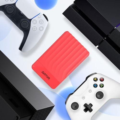 YOTUO 320GB External Hard Drive, Portable Storage Expansion HDD, USB 3.0 & USB-C for PC, Mac, Desktop, Laptop, Smartphone, PS4, Xbox One, Xbox 360, Office & Game, Red - Image 4