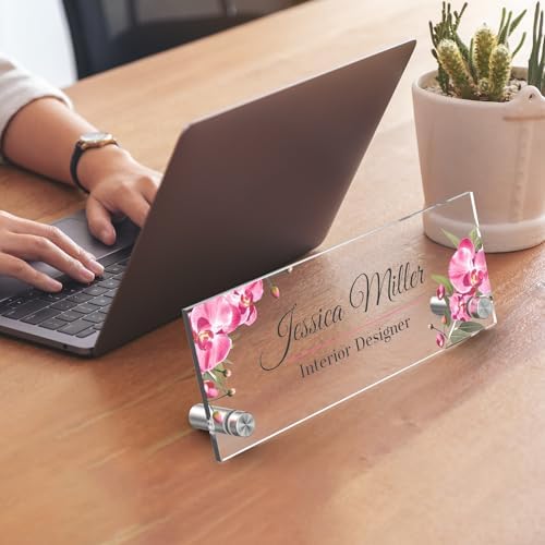 Personalized Acrylic Office Desk Name Plate with Standoff Barrels - Image 3