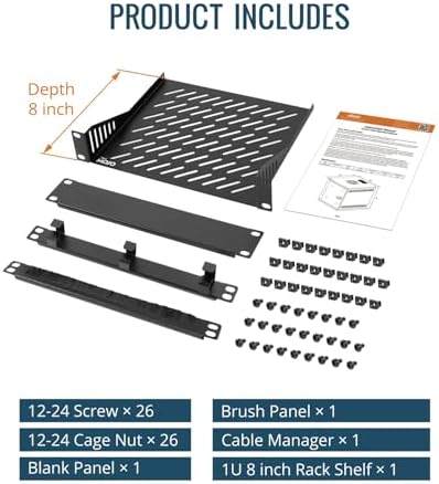 Tecmojo 6U 10 inch Rack, Wall Mount Network Cabinet Set,12.3W x 13D x 11.8H- Load Capacity 110Lbs(50 kg),Black 10" Wall Housing Server Rack Set - Image 6