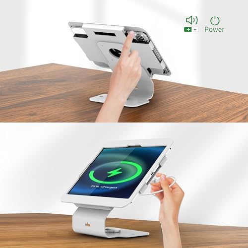 Kiosk POS Tablet Stand Compatible with iPad 10 gen 10.9 inch, 11"(A16), air 4 5 10.9", Pro 11" 1st 2nd 3rd 4th gen., iPad air 11", Retail Stand with 360° Swivel Base, White, BSC101WS - Image 5
