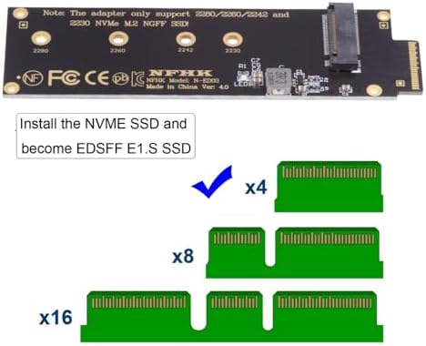 CY Card NVMe NGFF M-Key 4X to PCI-E Ruler 1U GEN-Z EDSFF Short SSD E1.S Host Carrier Adapter - Image 4