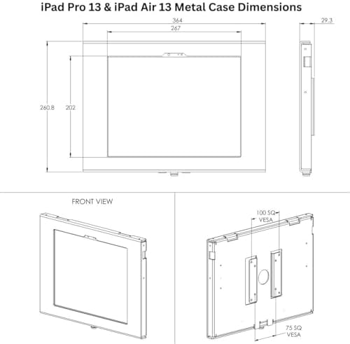 Locking Security Metal Case for Apple iPad Air 13" 2024/2025 M2/M3 for Kiosk, POS, Store, Show Display (White) - Image 3