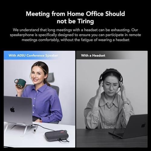 NUROUM A05U USB Conference Speaker and Microphone, Wired Speakerphone, 360° Noise Cancelling Voice Pickup, Stability, Lightweight, for Home Office/PC/Laptop/Destop/Group Meetings - Image 2